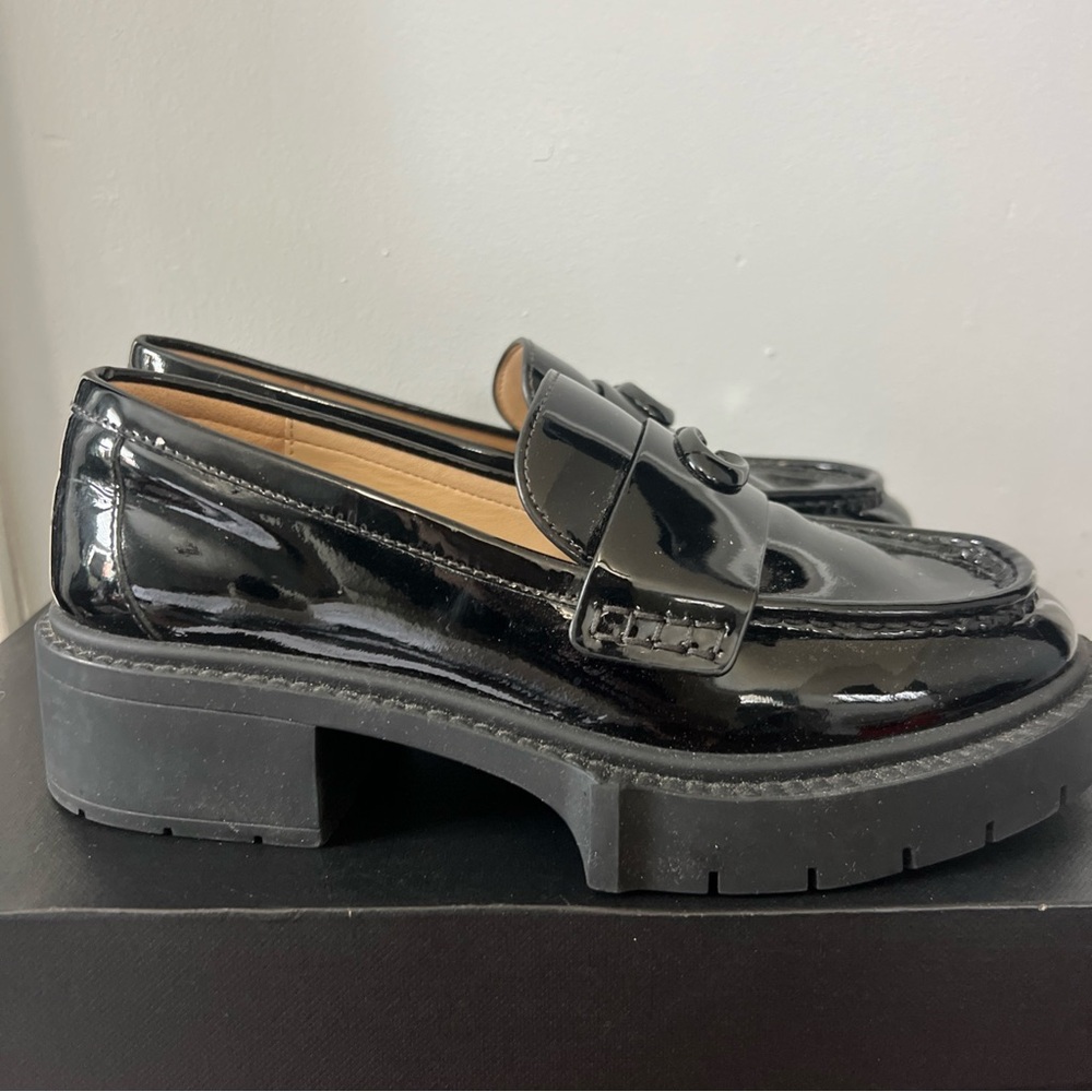 Coach Black Patent Leather Loafers